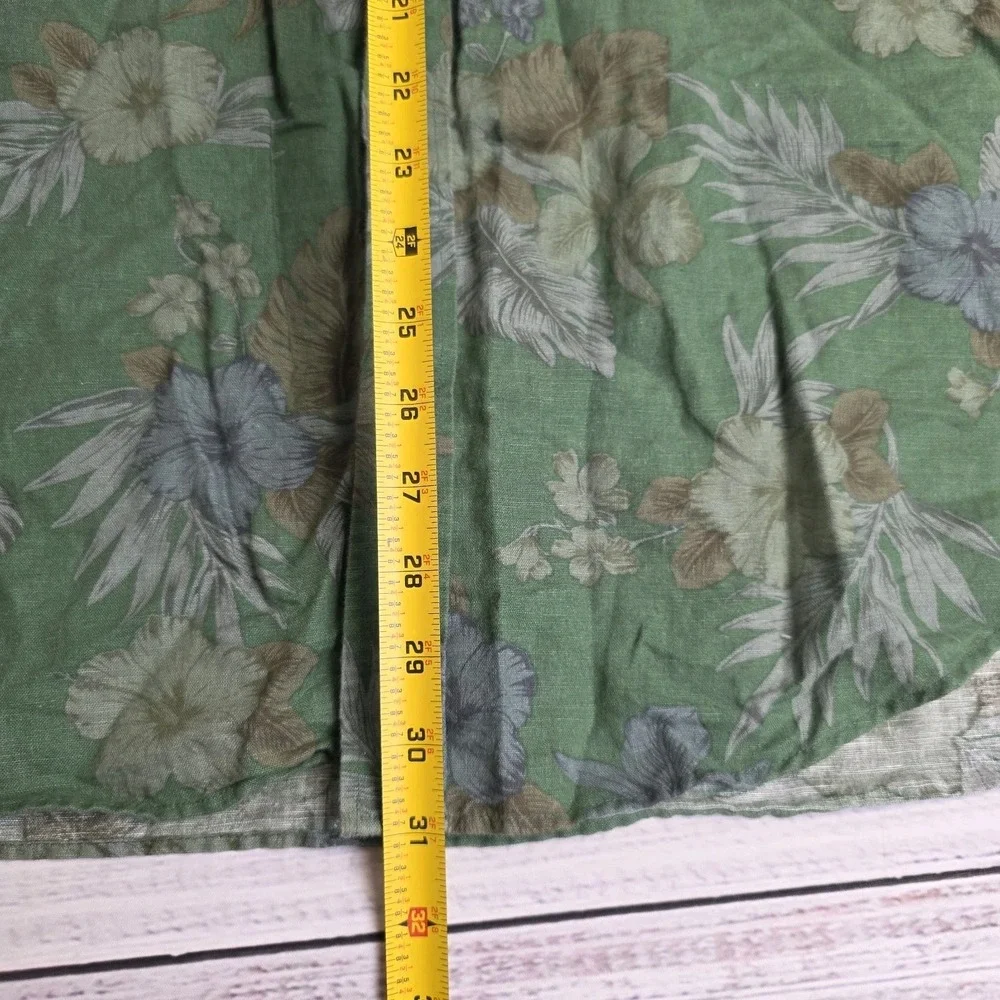 Banana Republic Slim Fit Floral Linen Cotton Button Down Long‎ Sleeve Shirt XL
